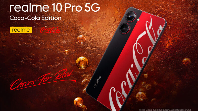 ريلمي وكوكاكولا يطلقان رسيمًا هاتف realme 10 Pro 5G Coca-Cola Edition الجديد