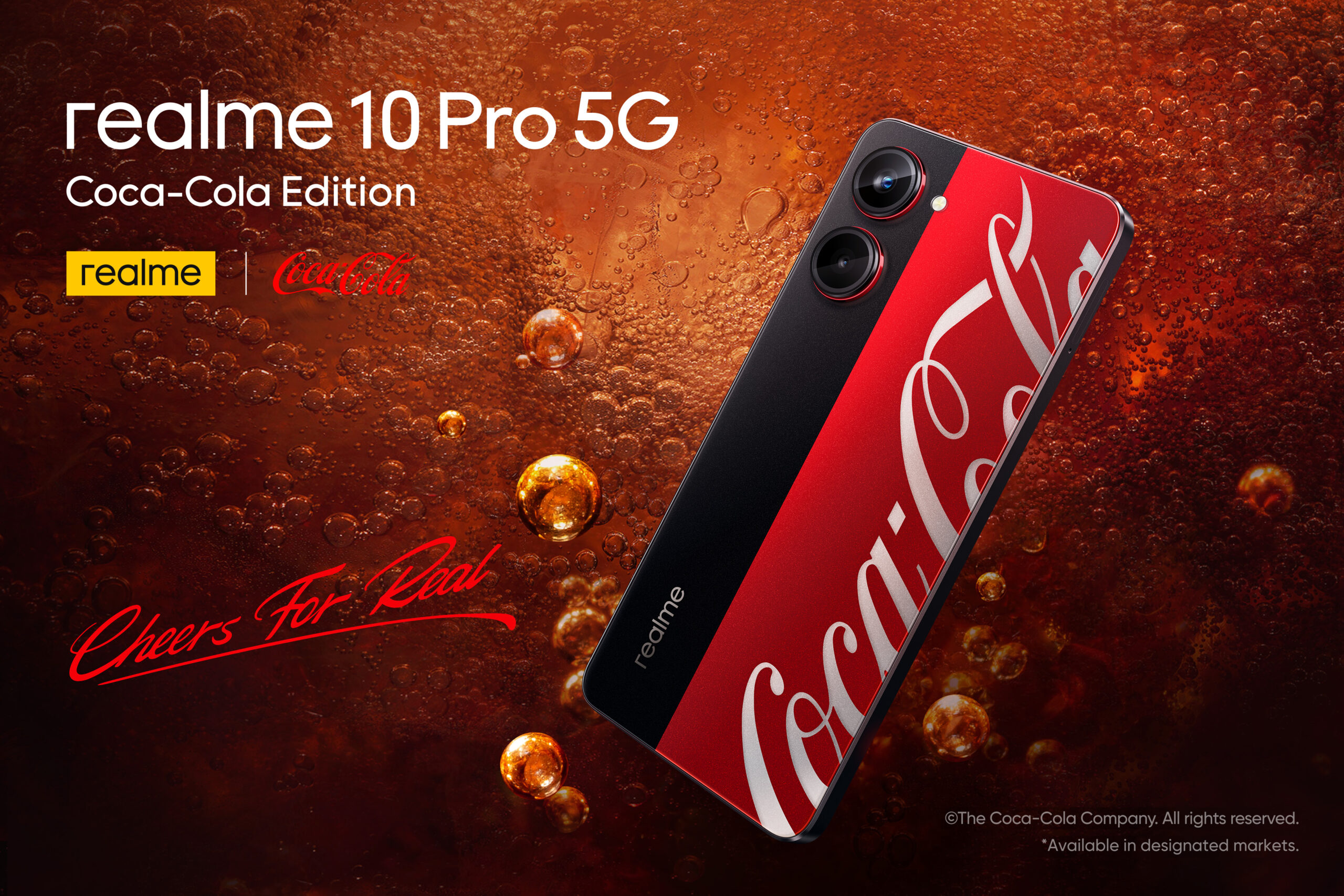 ريلمي وكوكاكولا يطلقان رسيمًا هاتف realme 10 Pro 5G Coca-Cola Edition الجديد