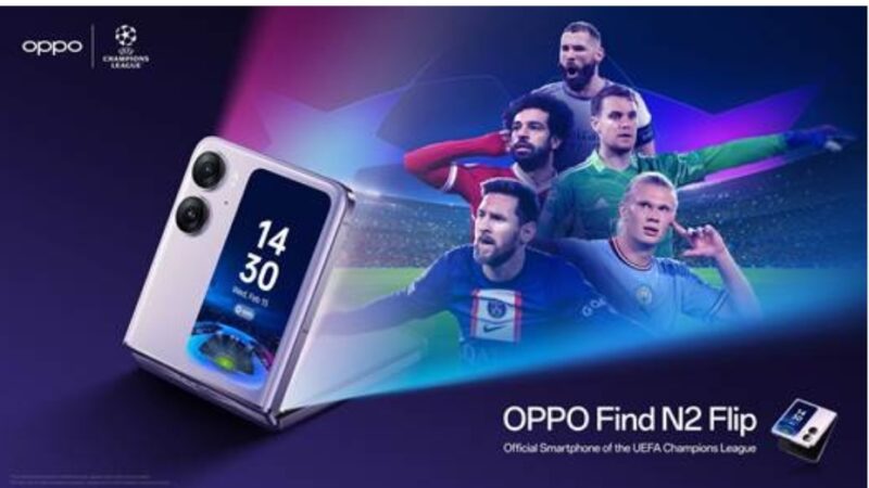 OPPO تٌطلق هاتفها الجديد Find N2 Flip الهاتف الذكي الرسمي لدوري أبطال أوروبا